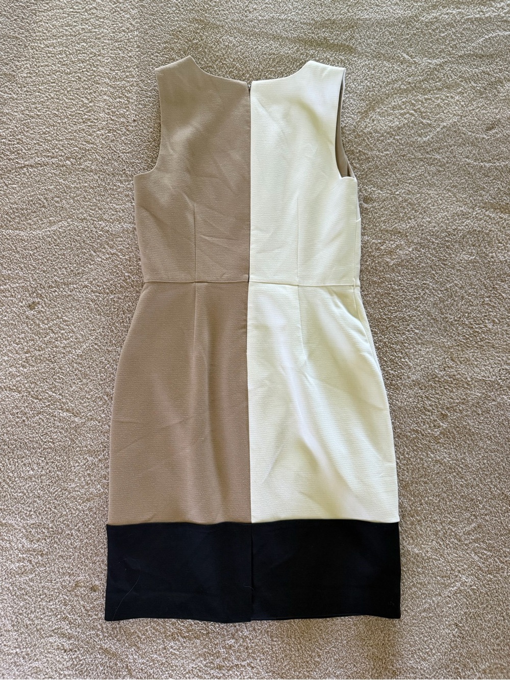The Limited Beige, White & Black Sleeveless Colorblock Dress W/Belt Capabilities